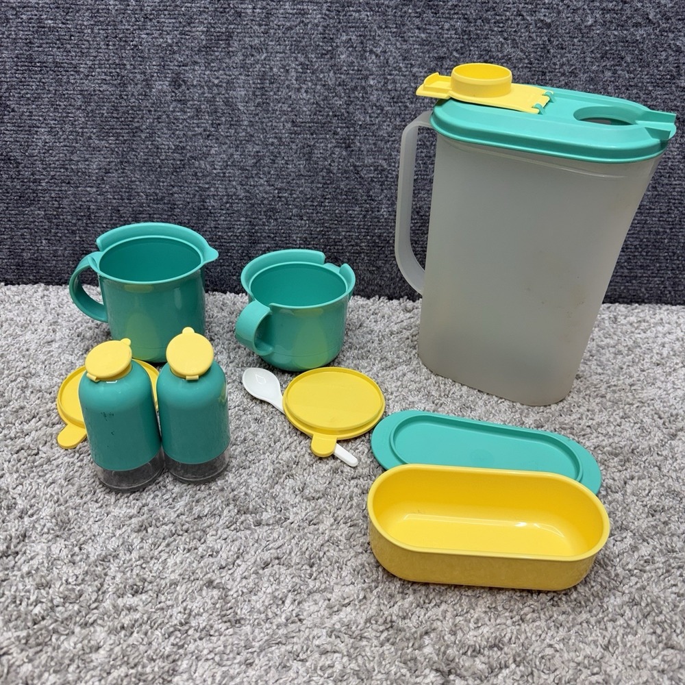 Vintage Tupperware huge lot salt pepper shaker cream sugar pitcher butter AS IS - Picture 12 of 16